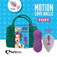 Вагінальні кульки з перловим масажем FeelzToys Motion Love Balls Foxy з пультом ДУ