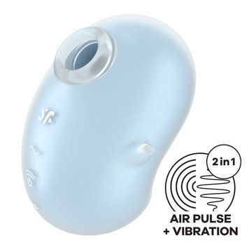 Вакуумный клиторальный стимулятор с вибрацией Satisfyer Cutie Ghost Blue