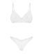 Комплект Obsessive Alissium 2-pcs set, мереживо, ліф з м&rsquo;якою чашкою, трусики танга, XS/S