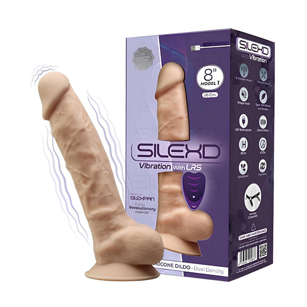 Фаллоимитатор с вибрацией SilexD Vetus Vibro Flesh+ LRS, двухслойный, d 4,2 см