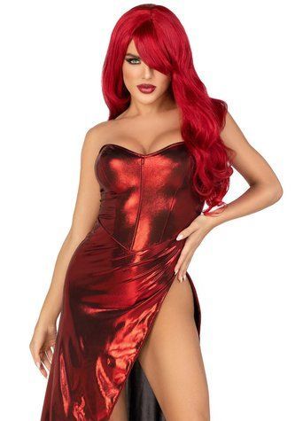 Еротична сукня Leg Avenue Shimmer bodysuit with skirt , S