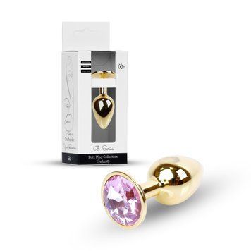 Анальная пробка Jewellery Gold Plug Light Pink, 2,7 см