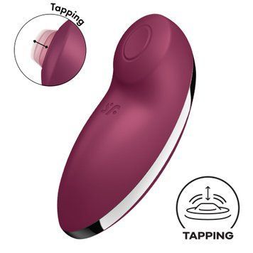 Вибростимулятор-пульсатор Satisfyer Tap & Climax 2 Red с эффектом постукивания пальцем