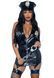 Виниловый костюм полицейской Leg Avenue Vinyl Naughty Cop Black M, платье, фуражка, наручники