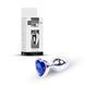 Анальная пробка Jewellery Silver Heart PLUG Dark Blue, 2,7 см