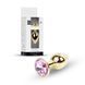 Анальная пробка Jewellery Gold Plug Light Pink, 2,7 см