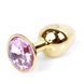 Анальная пробка Jewellery Gold Plug Light Pink, 2,7 см