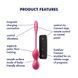 Вагинальные смарт-шарики с вибрацией Satisfyer Love Birds 2 Connect App Red, 86 г, пульт ДУ