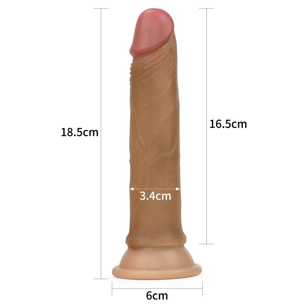 Фаллоимитатор Dual-Layered Silicone Cock 7" Brown