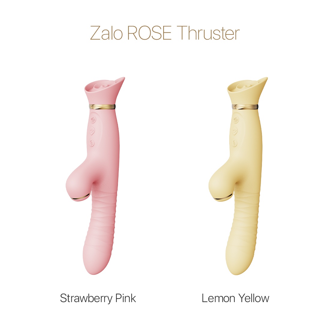 Пульсатор-вібратор з вакуумною стимуляцією клітора Zalo - ROSE Thruster Strawberry Pink