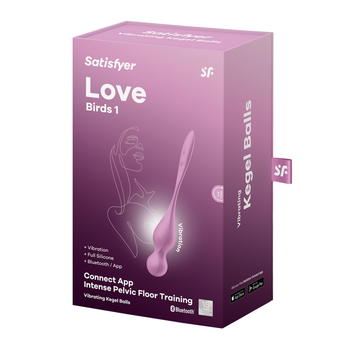 Вагінальні смарт-кульки з вібрацією Satisfyer Love Birds 1 Connect App Pink, 78 г