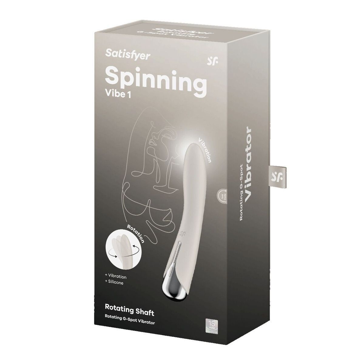 Вибратор для стимуляции точки G Satisfyer Spinning Vibe 1 с вращением, бежевый
