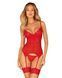 Комплект корсет и стринги Obsessive Ingridia corset & thong , красный, XS/S
