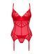 Комплект корсет и стринги Obsessive Ingridia corset & thong , красный, XS/S