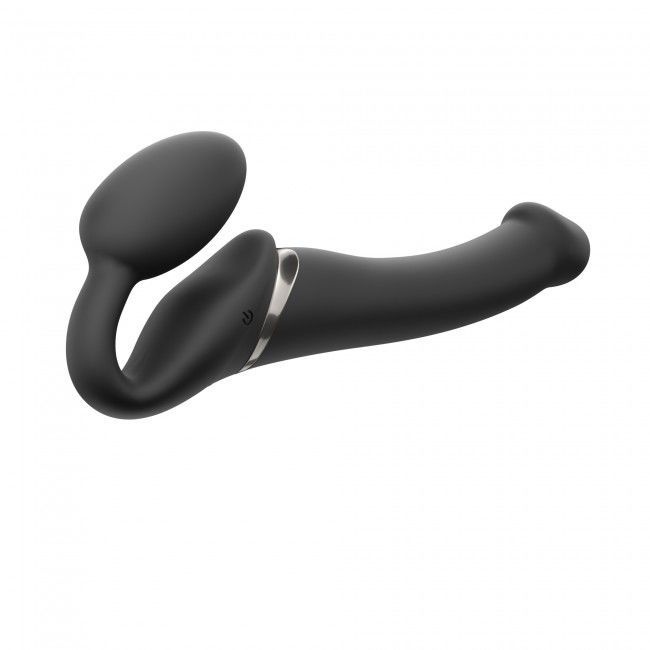 Безремінний страпон з вібрацією Strap-On-Me Vibrating Black M, d - 3,3 см