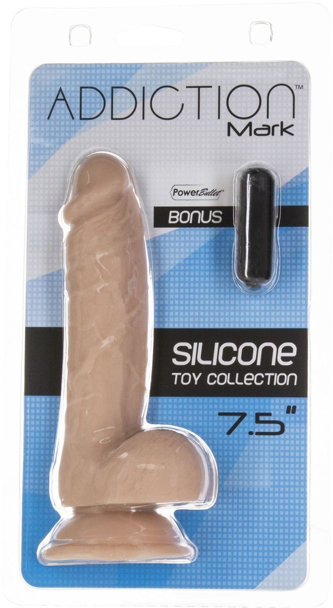 Реалистичный фаллоимитатор на присоске ADDICTION &mdash; Mark 7,5&Prime; Dildo With Balls, Beige