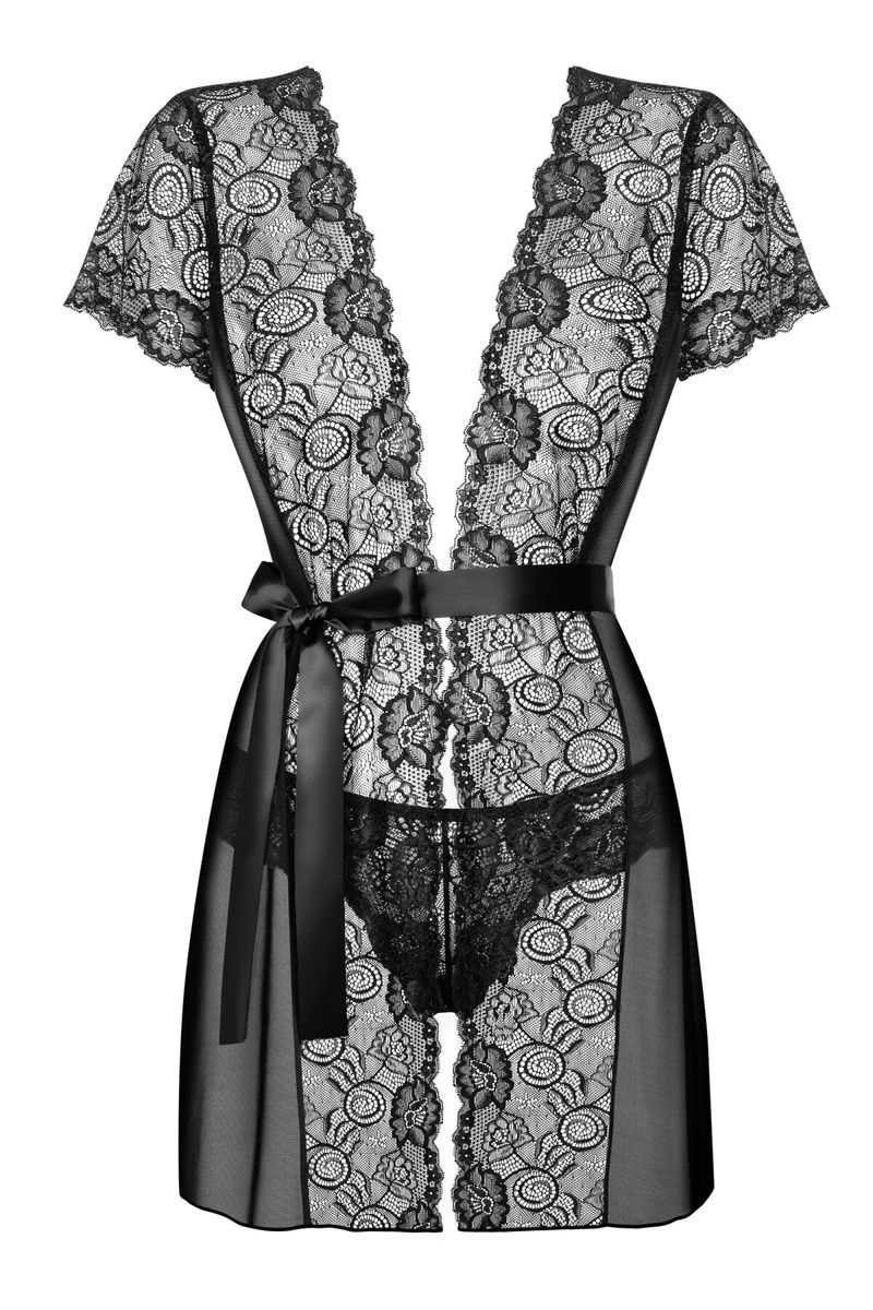 Пеньюар Obsessive Alluria peignoir & thong  , S/M