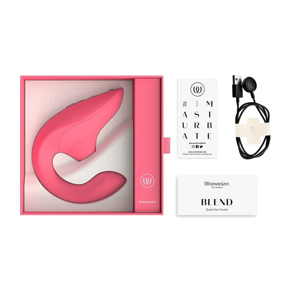 Вагинально-клиторальный стимулятор Womanizer Blend Vibrant Rose, вибрация + вакуум, 2 мотора