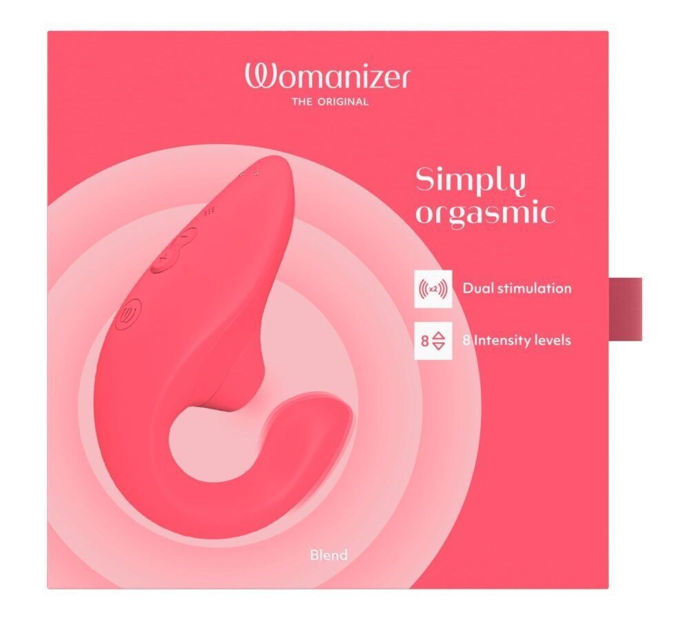 Вагинально-клиторальный стимулятор Womanizer Blend Vibrant Rose, вибрация + вакуум, 2 мотора