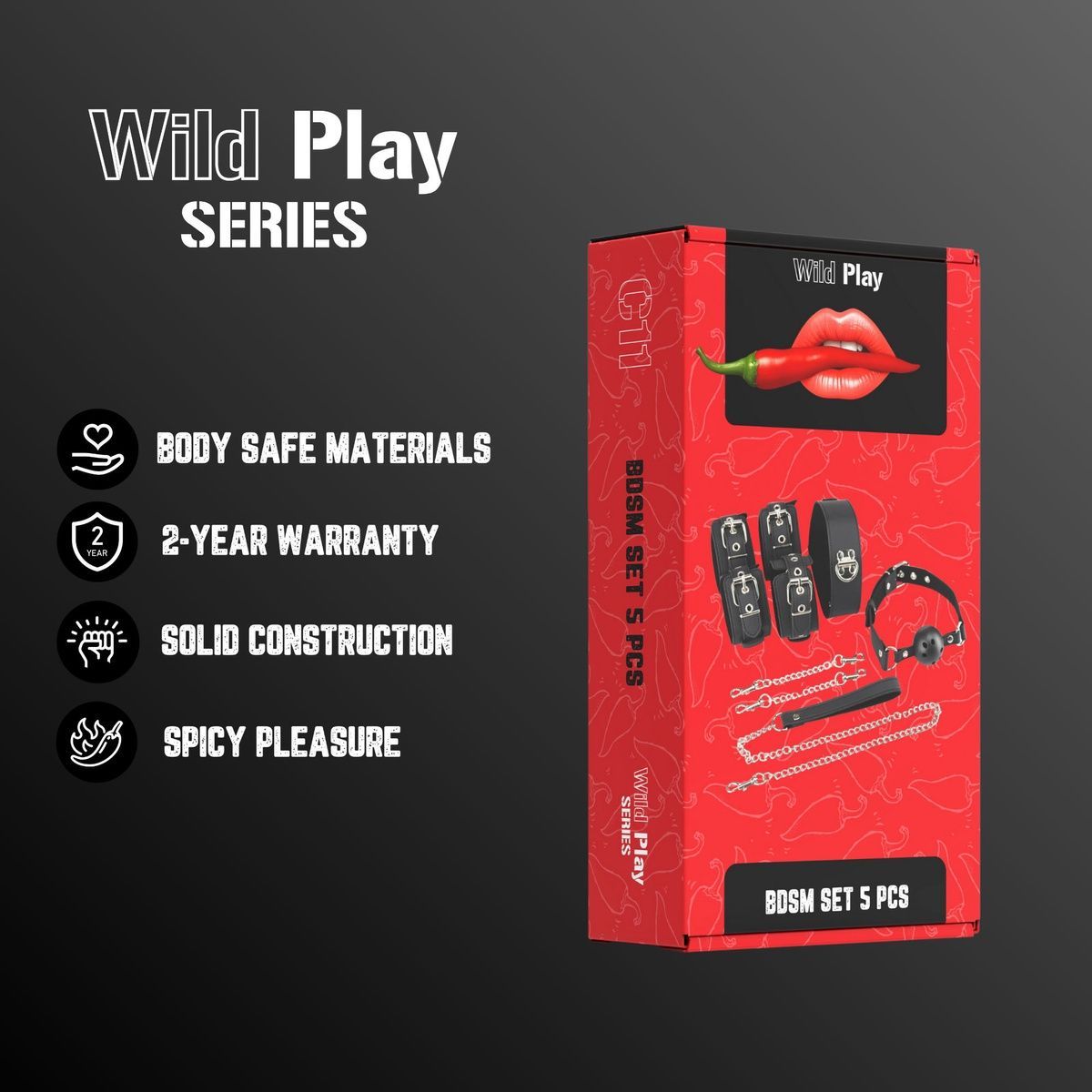 Набір БДСМ Erospace Wild Play BDSM Set 5 pcs C11