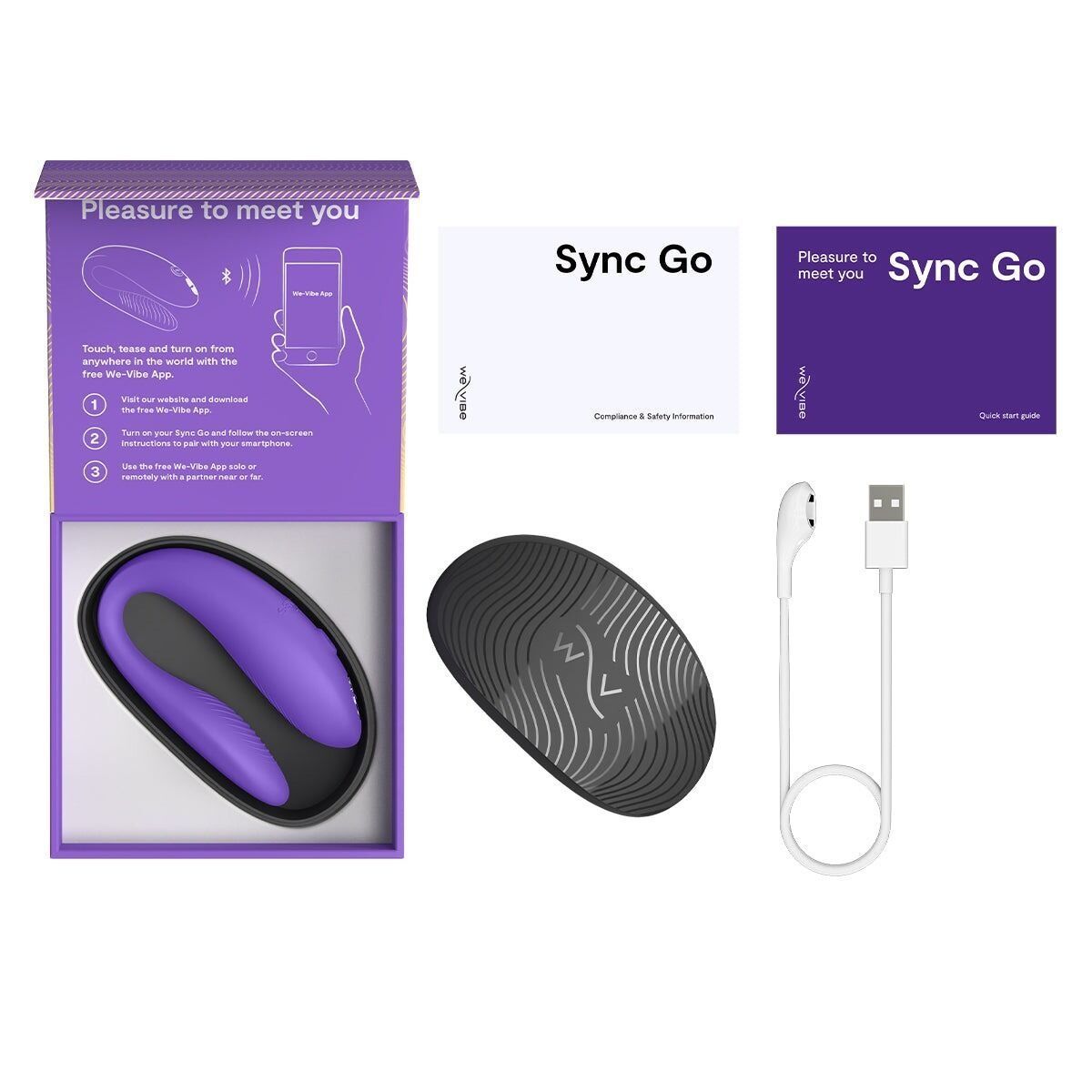 Смарт-вібратор для пар We-Vibe Sync GO Light Purple, тревел-кейс