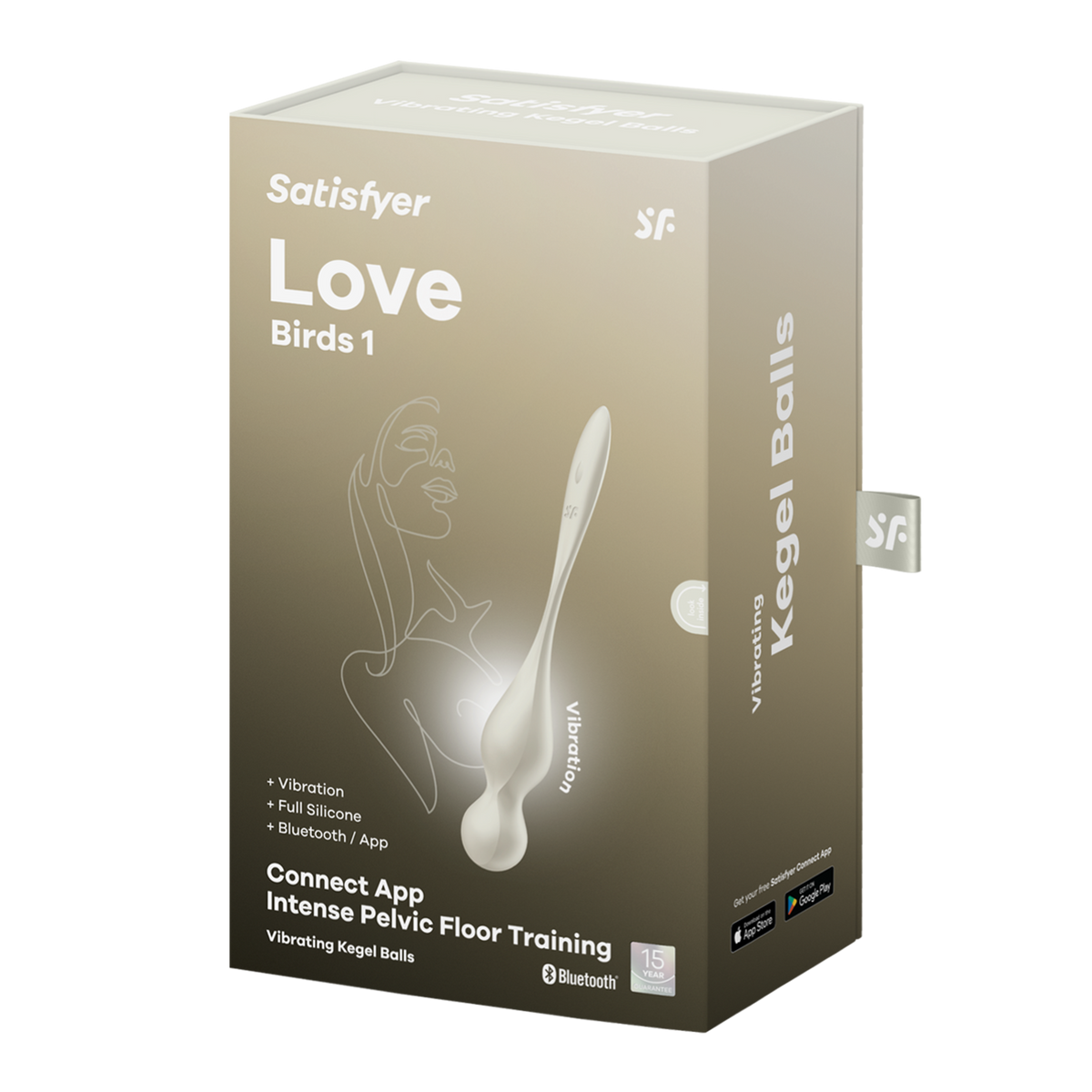 Вагинальные смарт-шарики с вибрацией Satisfyer Love Birds 1 Connect App White, 78 г