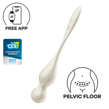 Вагинальные смарт-шарики с вибрацией Satisfyer Love Birds 1 Connect App White, 78 г