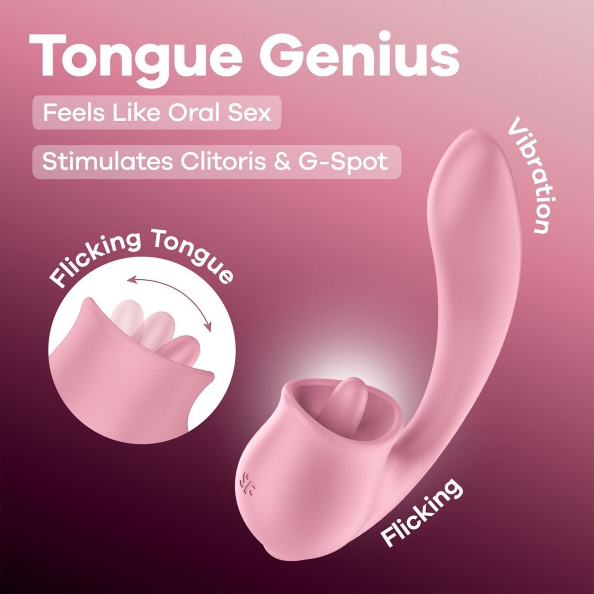 Вагинально-клиторальный вибратор с язычком Satisfyer Tongue Genius с имитацией кунилингуса