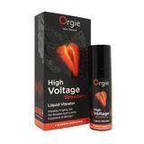 Рідкий вібратор Orgie High Voltage Strawberry, 15 мл, потужний, смак полуниці, підходить для оральних пестощів