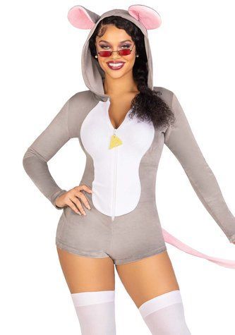 Комбінезон-костюм миші Leg Avenue Comfy Mouse, з капюшоном, XS