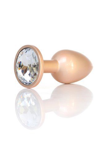 Анальная пробка Jewellery Pearl Gold Plug Clear S
