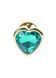 Анальная пробка Jewellery Gold Heart PLUG Green, 2,7 см