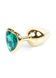 Анальная пробка Jewellery Gold Heart PLUG Green, 2,7 см