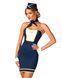 Эротический костюм стюардессы Obsessive Stewardess uniform, blue, платье, пилотка, шарф, манжеты, XS/S