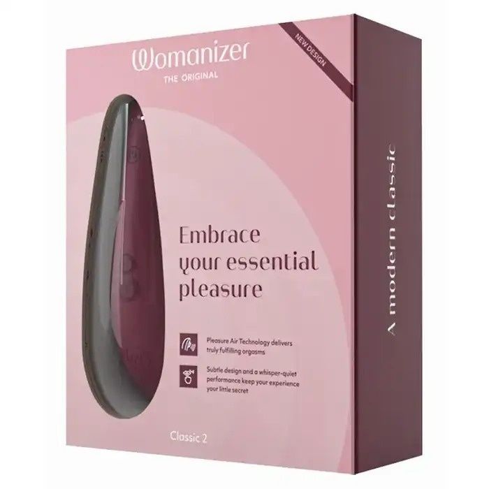 Вакуумный клиторальный стимулятор Womanizer Classic 2 - Bordeaux, 10 режимов, функция Afterglow