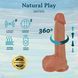 Фалоімітатор з вібрацією та ротацією Erospace Natural Play Thrusting Dildo with Swing Motion and Heating D6, 22 см