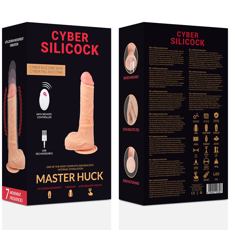 Фаллоимитатор с вибрацией и фрикциями Master Huck 17 х 4 см CYBER SILICOCK