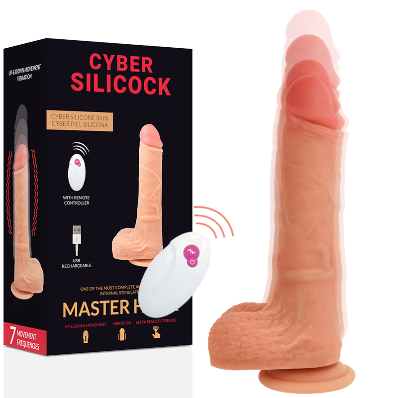 Фаллоимитатор с вибрацией и фрикциями Master Huck 17 х 4 см CYBER SILICOCK