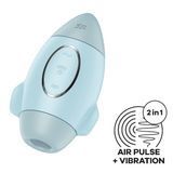 Вакуумный стимулятор с вибрацией Satisfyer Mission Control Blue, 2 независимых мотора