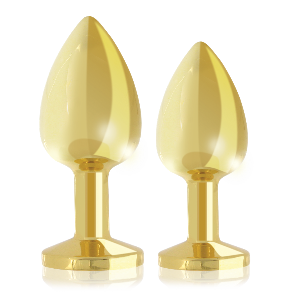 Набор металлических анальных пробок с кристаллом RIANNE S - Booty Plug Luxury Set, диаметр 3 и 3,5см