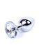Анальная пробка Jewellery Silver Plug Clear d 2,7 см