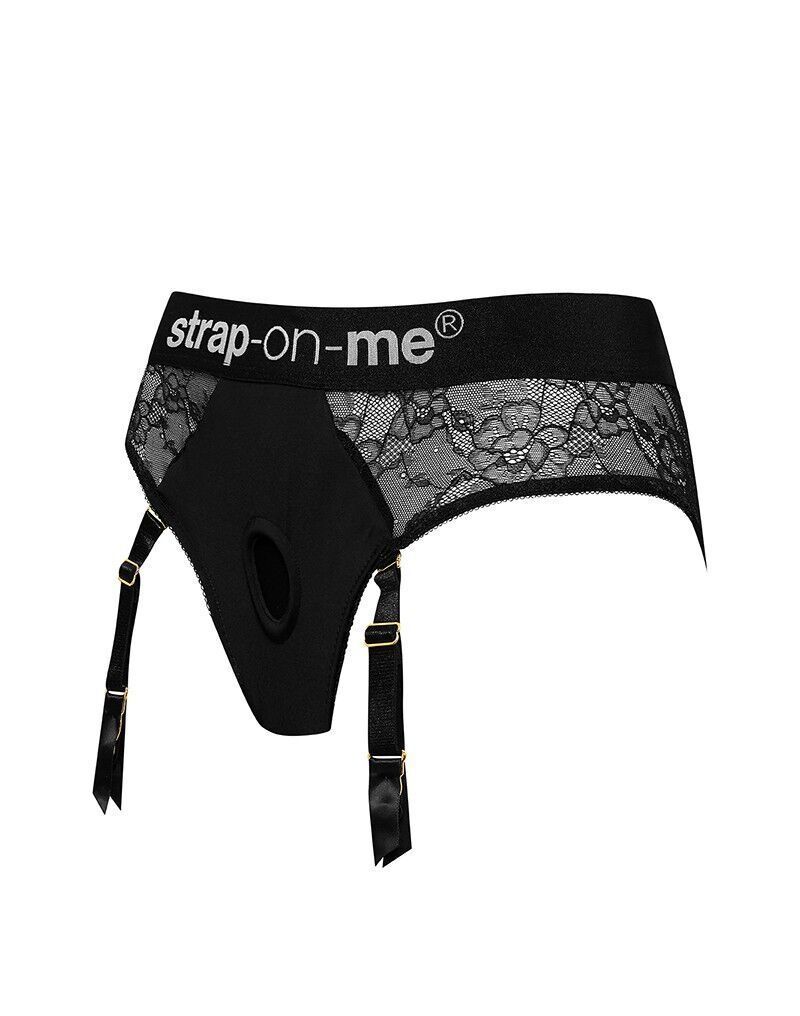 Мереживні трусики для страпона з підв&rsquo;язками для панчіх Strap-On-Me DIVA HARNESS - XS