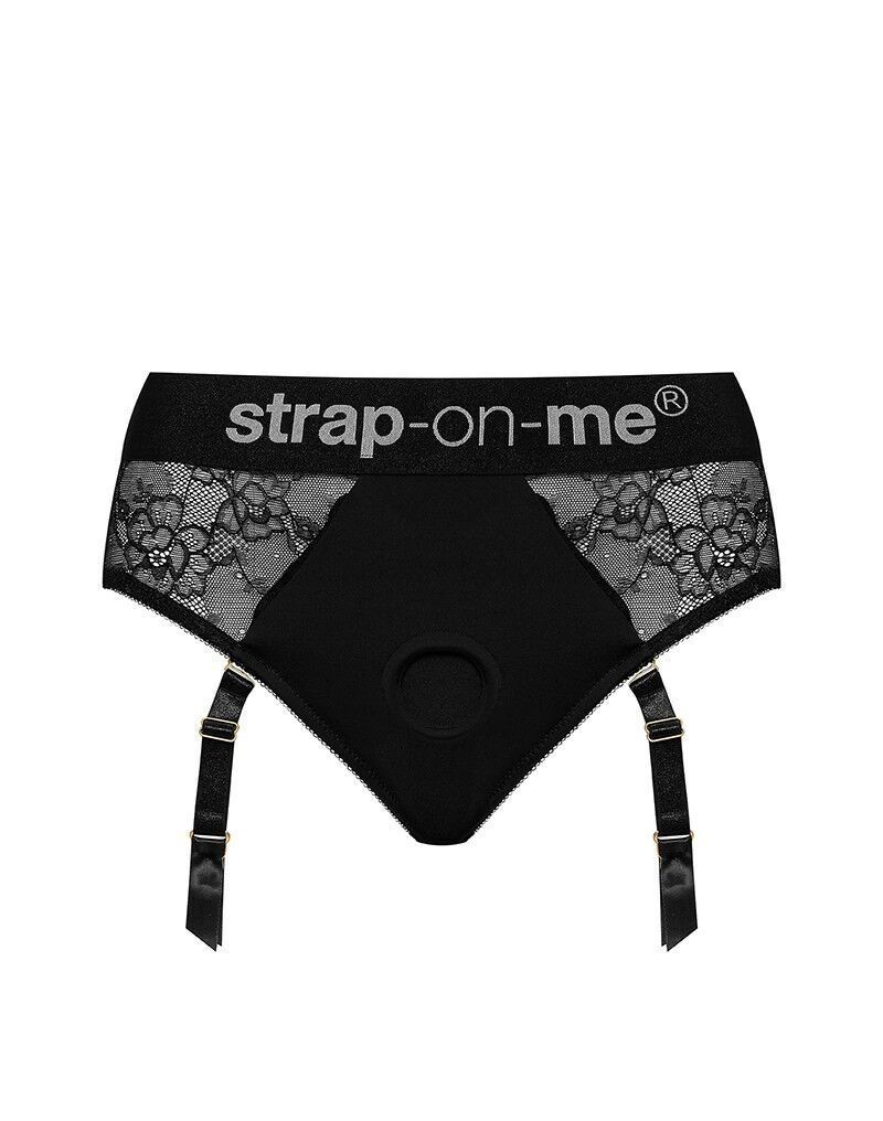 Мереживні трусики для страпона з підв&rsquo;язками для панчіх Strap-On-Me DIVA HARNESS - XS