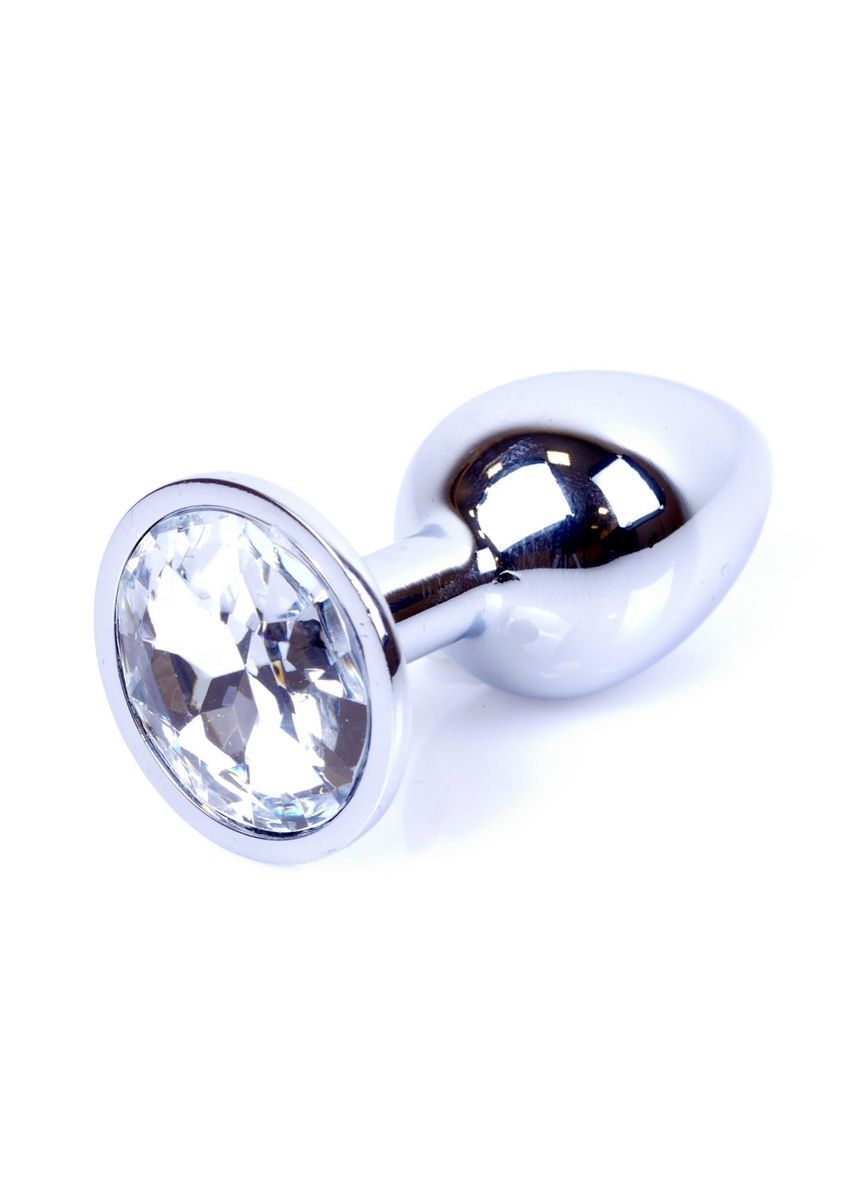Анальная пробка Jewellery Silver Plug Clear d 2,7 см