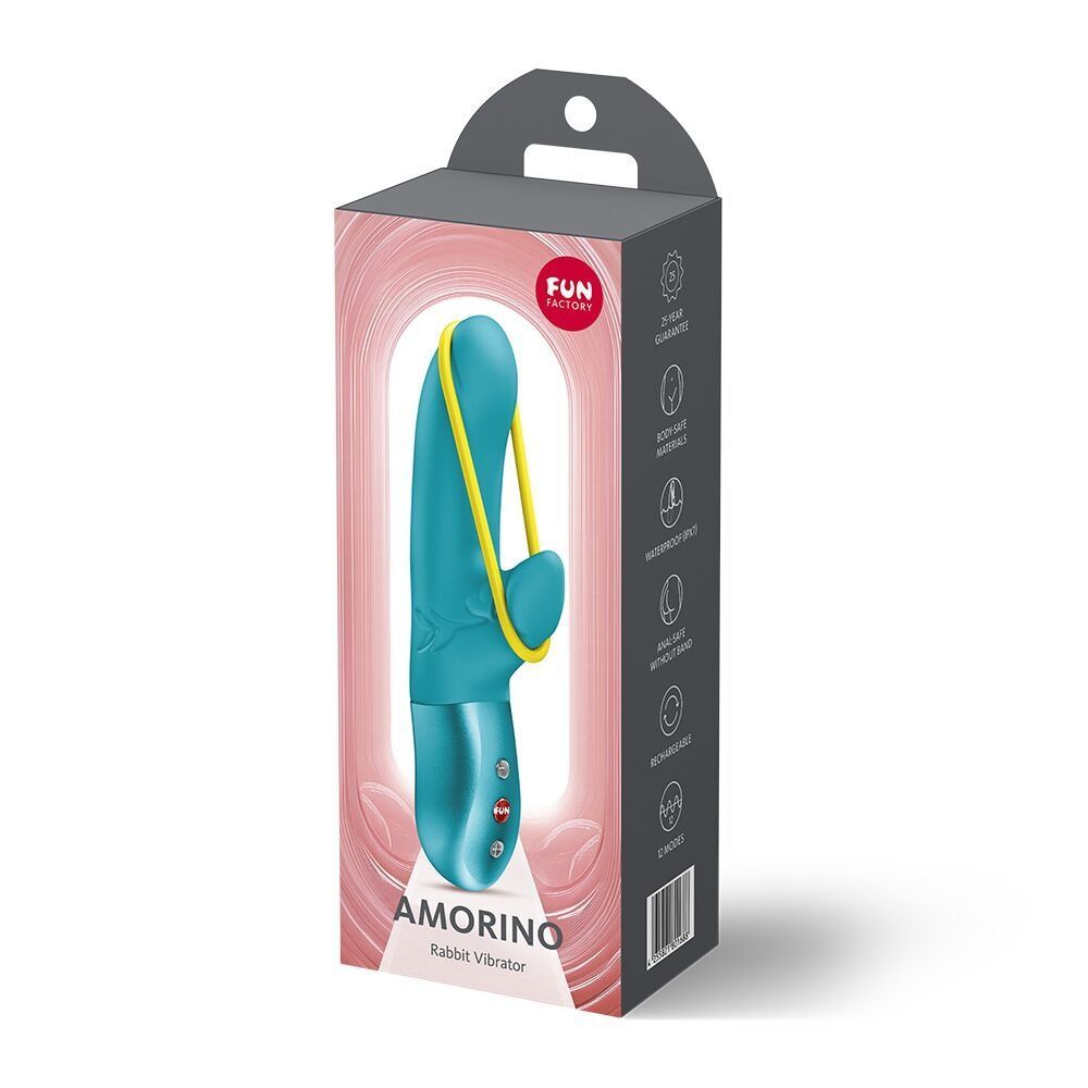 Мини вибратор-кролик со стимулирующей лентой Fun Factory AMORINO Aquamarine