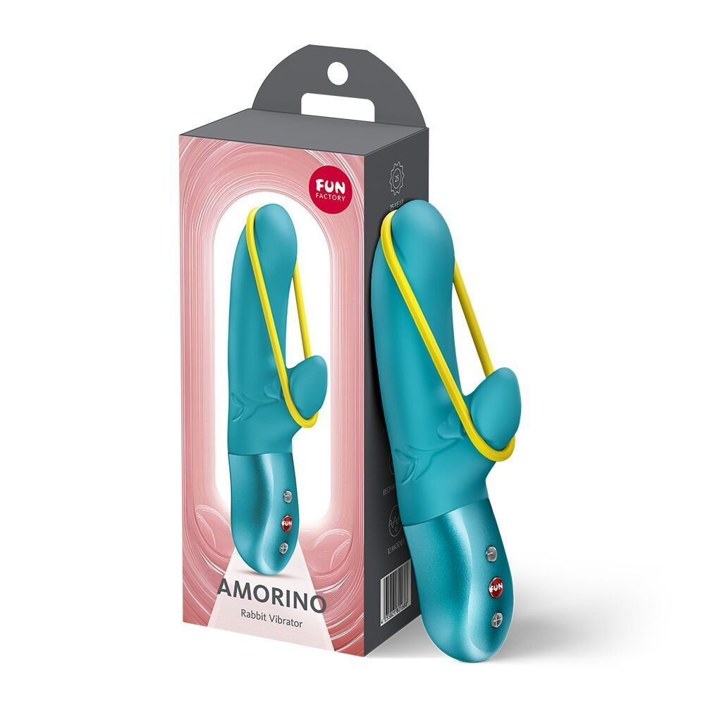 Мини вибратор-кролик со стимулирующей лентой Fun Factory AMORINO Aquamarine