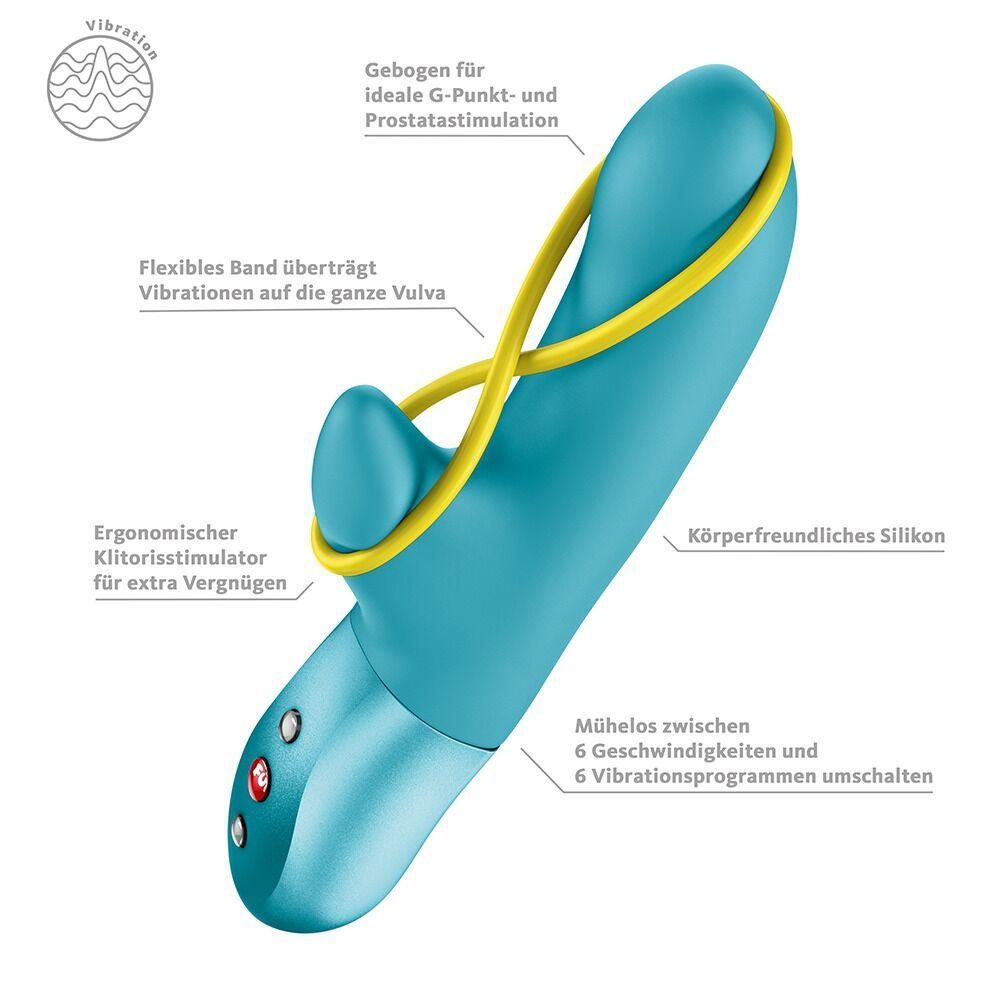 Мини вибратор-кролик со стимулирующей лентой Fun Factory AMORINO Aquamarine