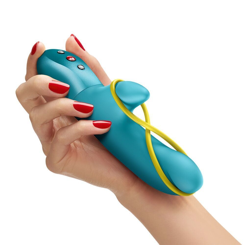 Мини вибратор-кролик со стимулирующей лентой Fun Factory AMORINO Aquamarine