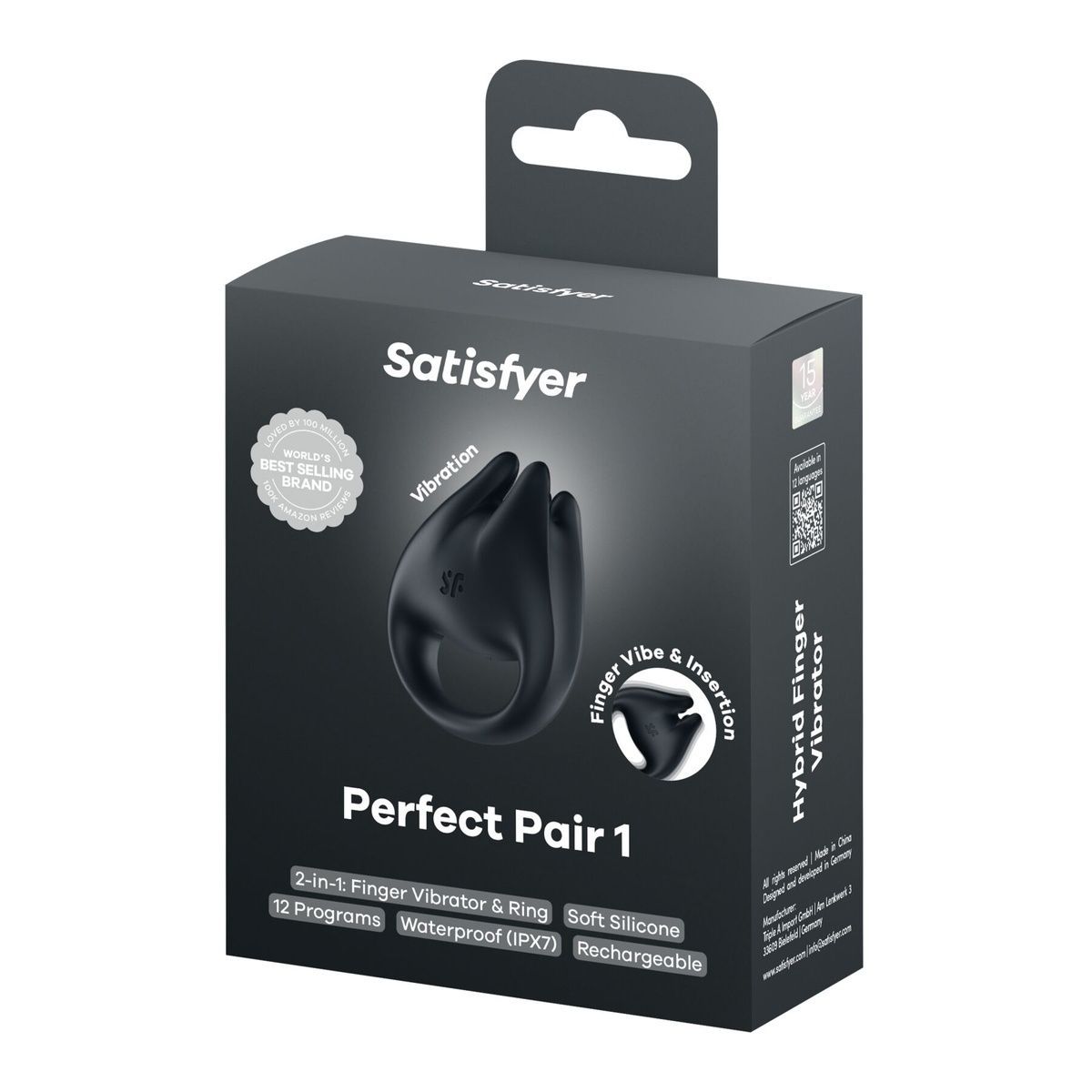 Эрекционное кольцо и вибратор для пальца 2в1 Satisfyer Perfect Pair 1