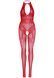 Бодистокинг Leg Avenue Rhinestone Lace and Net, One Size, красный, со стразами, открытый доступ